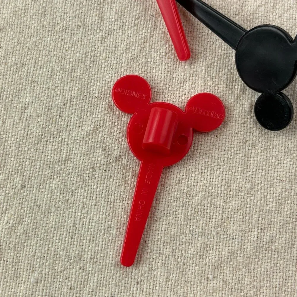Disney Cake Candle Holders 18 Pc Mickey & Minnie Ears Toppers Birthday Party